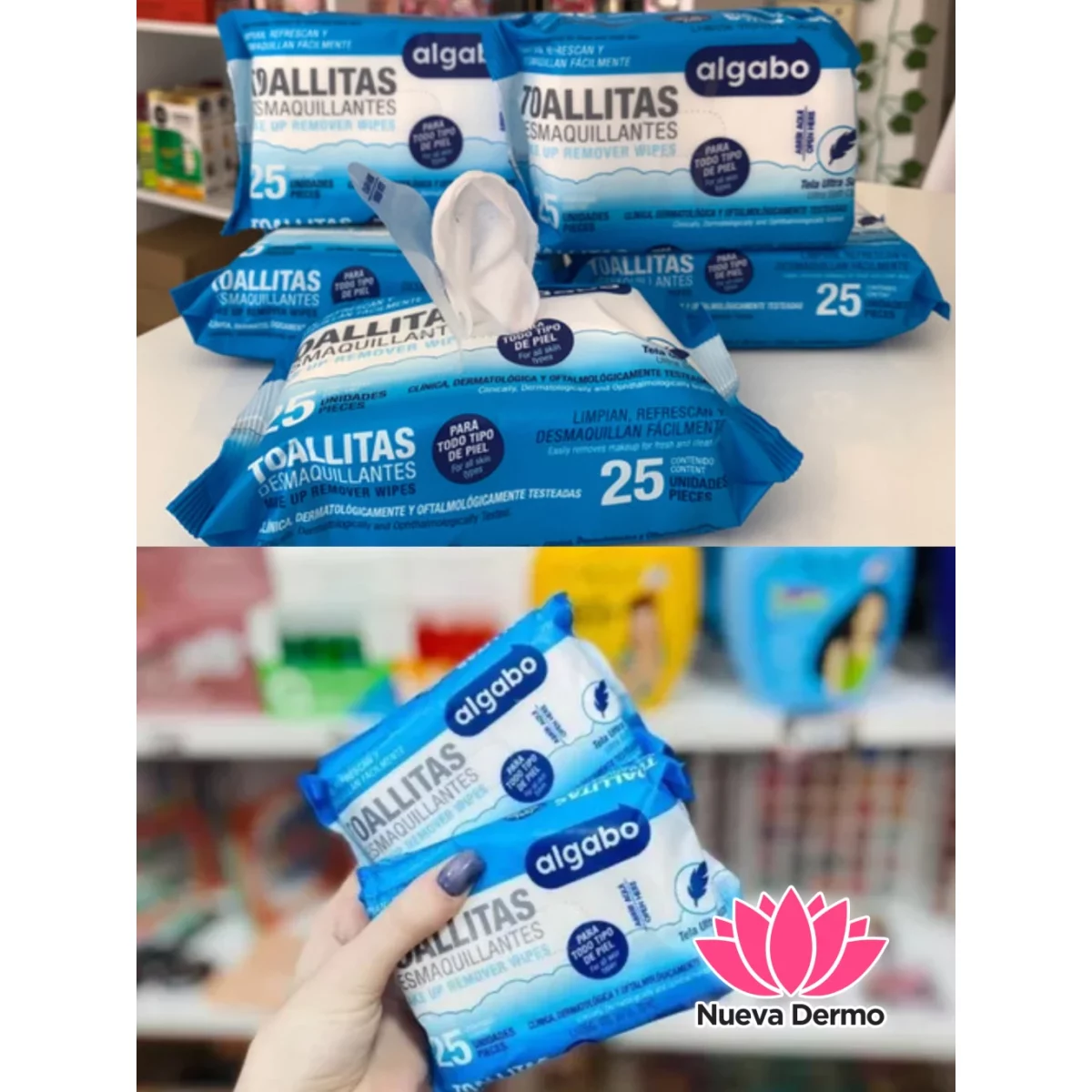 TOALLITAS DESMAQUILLANTE X 25U ALGABO