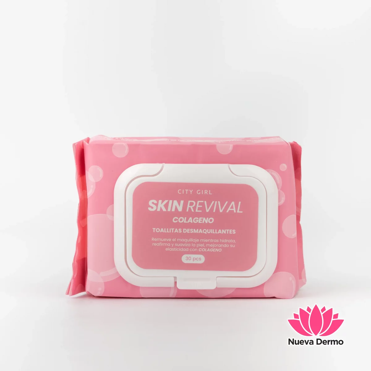 TOALLITAS DESMAQUILLANTES 30PCS – CON COLÁGENO – CITY GIRL