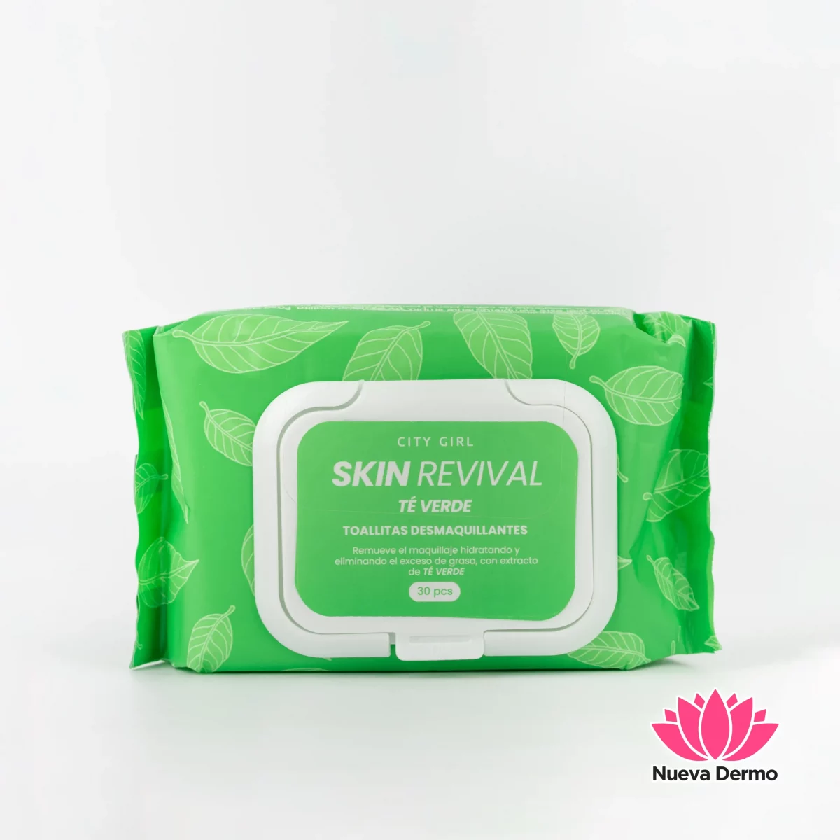 TOALLITAS DESMAQUILLANTES 30PCS – CON TÉ VERDE – CITY GIRL