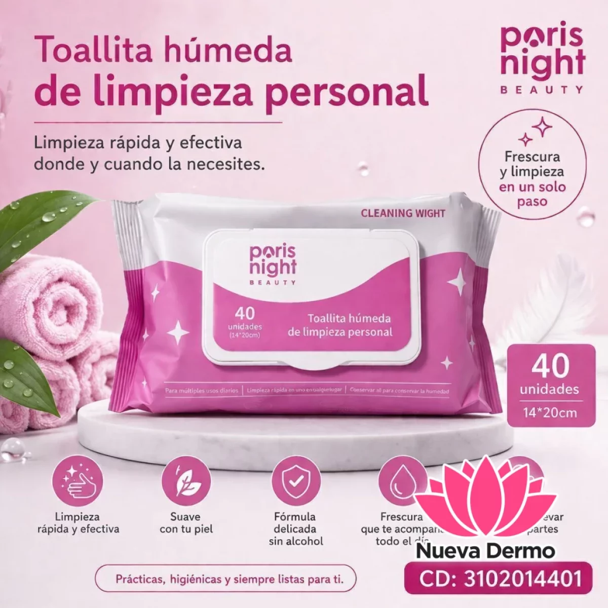 TOALLITAS HUMEDA DE LIMPIEZA CD: 3102014401