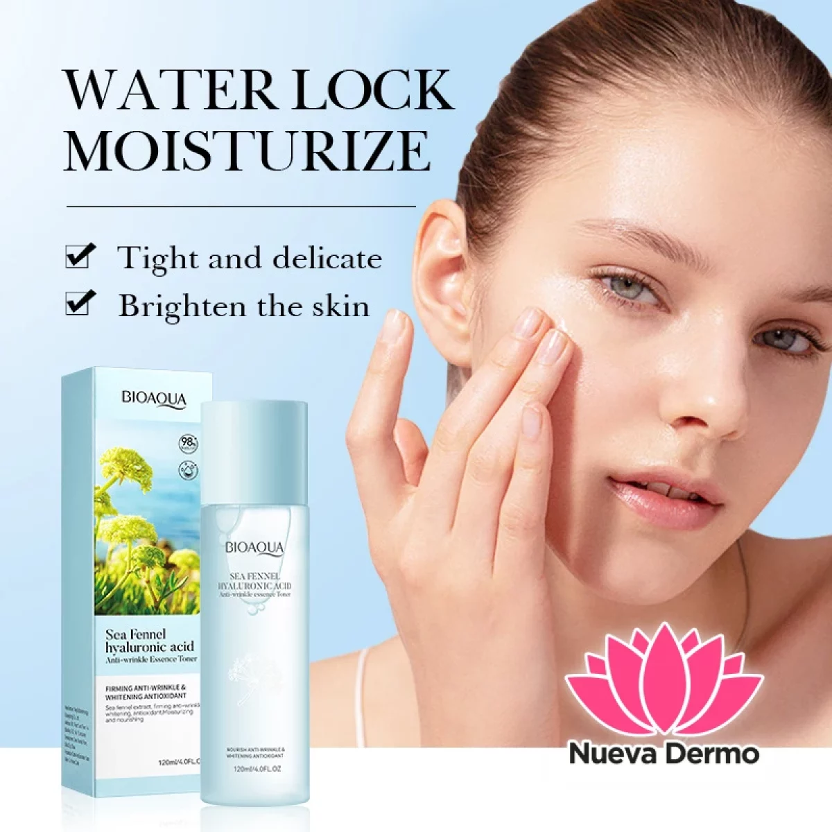 Toner Agua Tónica Antiarrrugas Hinojo Marino con Ácido Hialurónico