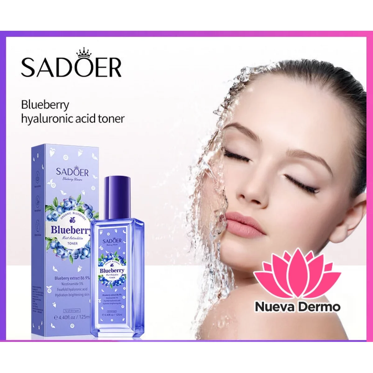 Toner Agua Tónica Arándano con Ácido Hialurónico
