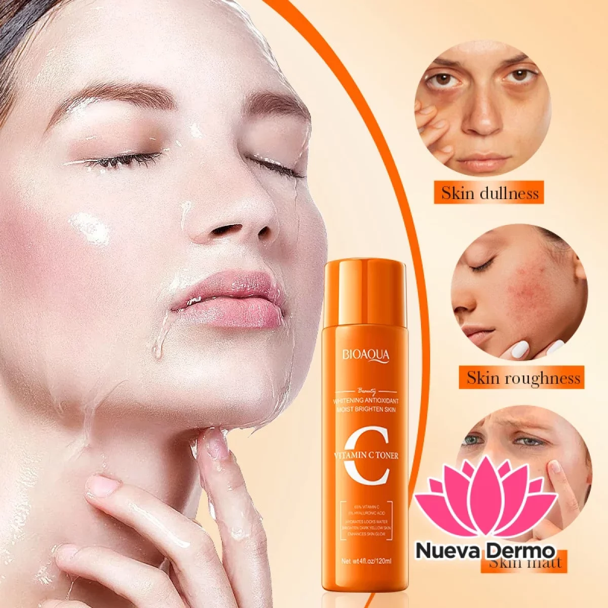 Toner Agua Tónica Blanqueadora con Vitamina C