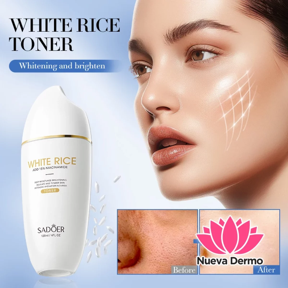 Toner Agua Tónica con Niacinamida de Arroz