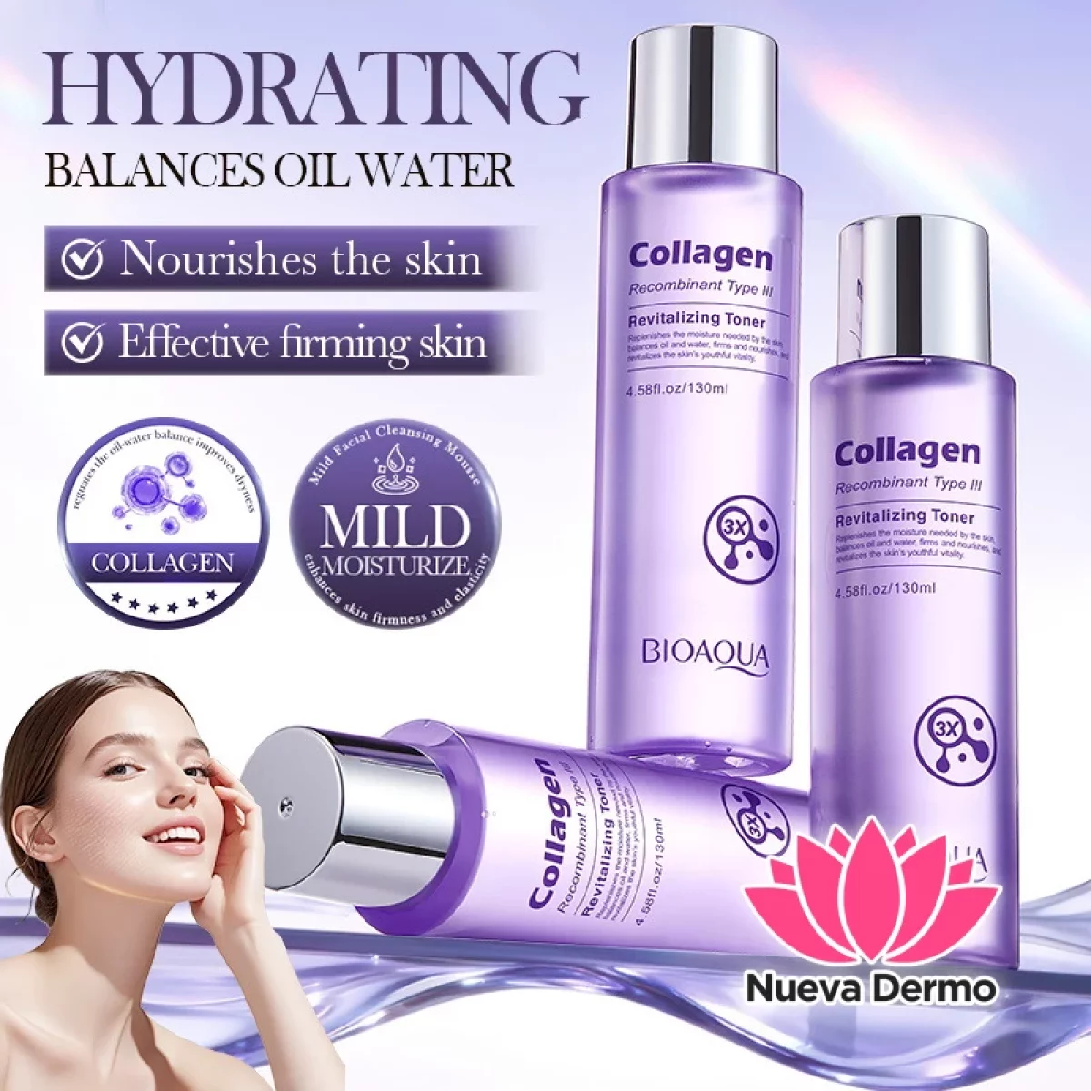 Toner Agua Tónica Revitalizante Colágeno Recombinante Iii