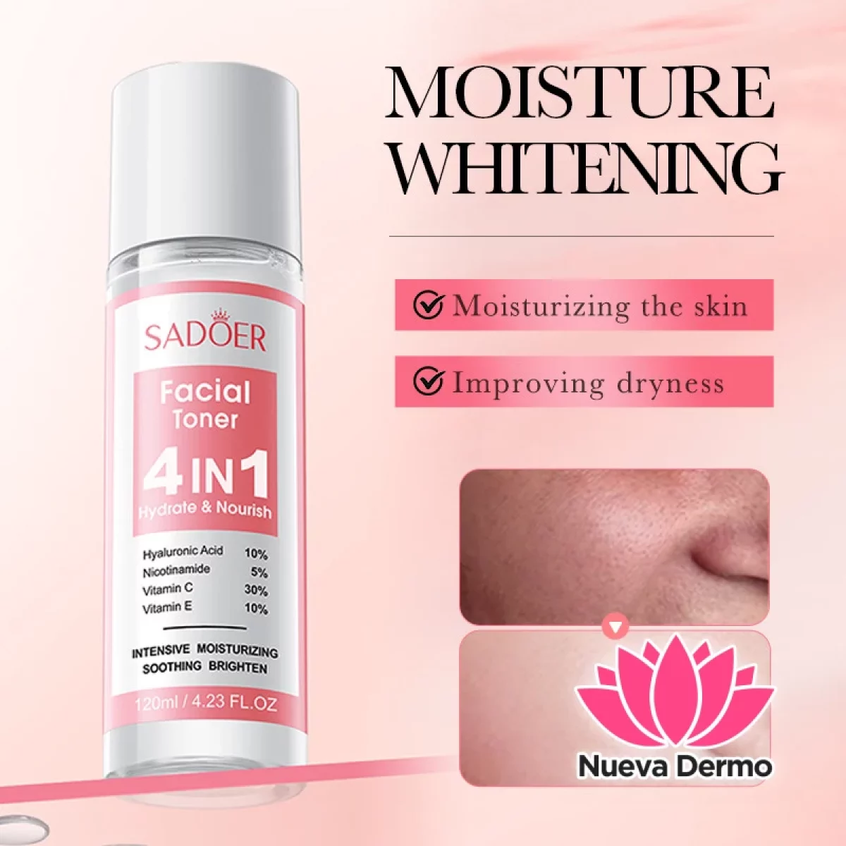 Tónico Facial Leche 4 en 1 Hidratante y Suavizante 120ML 40688