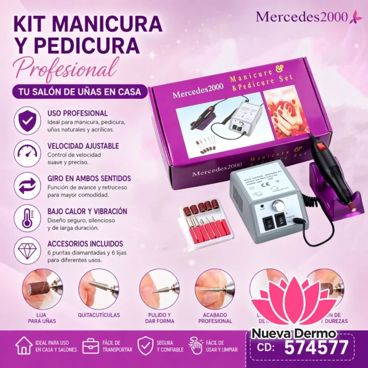 TORNO PARA UÑAS CON FRESAS CD: 574577