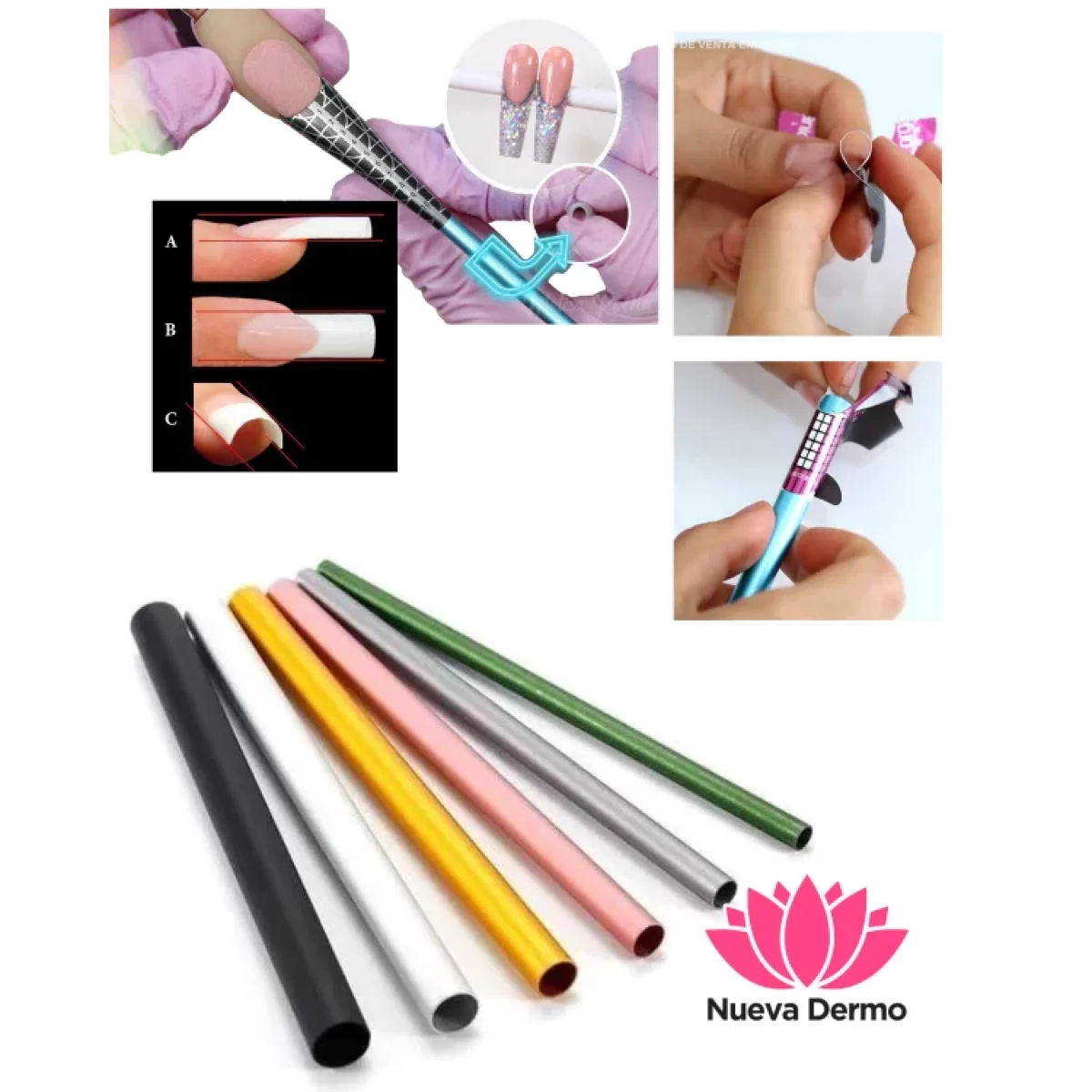 TUBOS X6 CURVA C PARA UNAS ESCULPIDAS 6957865007436