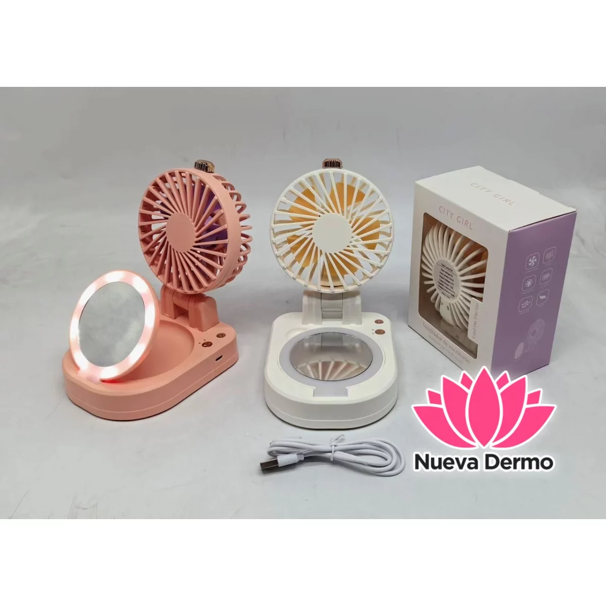 Ventilador Portátil con Espejo