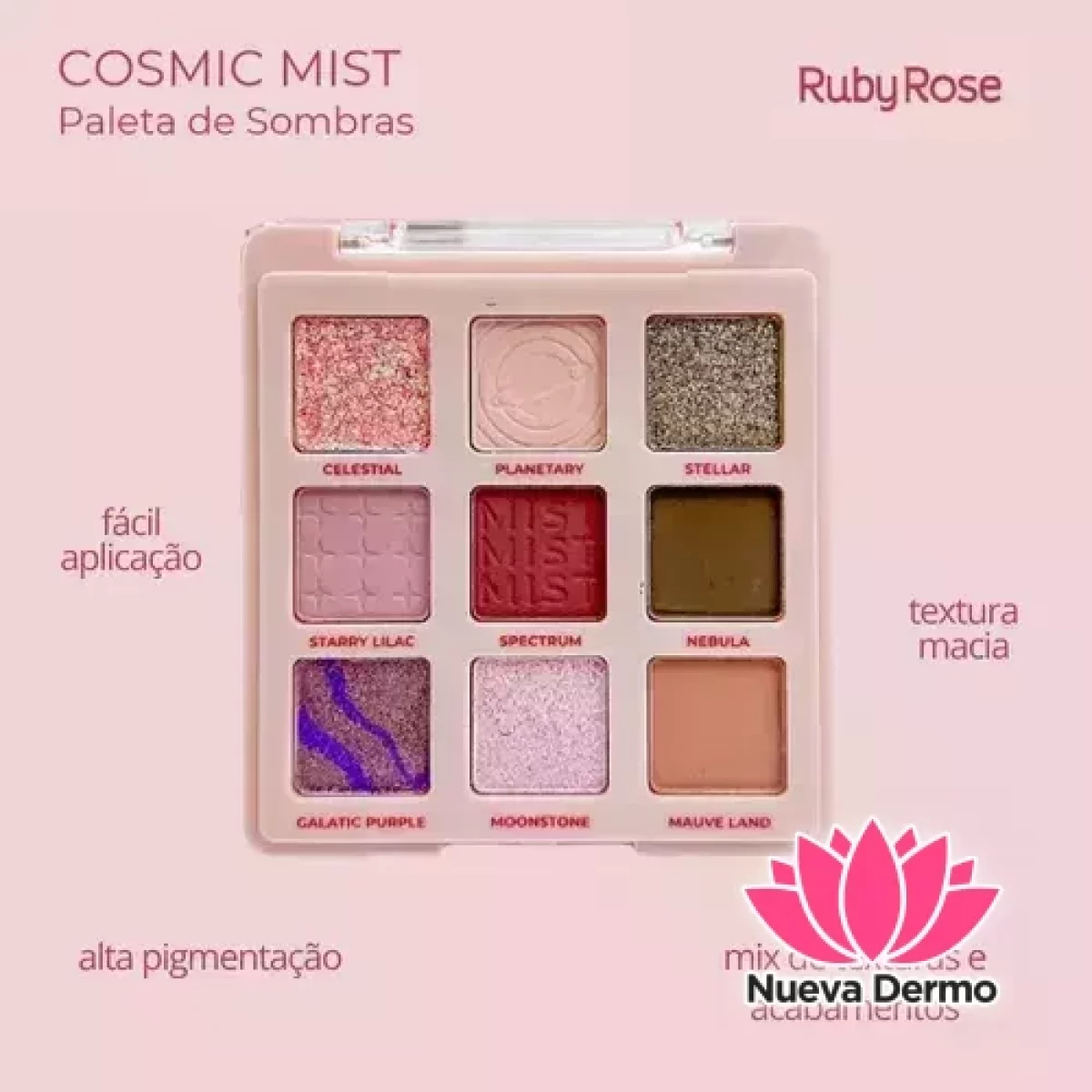 RUBYROSE COSMIC MIST PALETA DE SOMBRAS HB-E2204