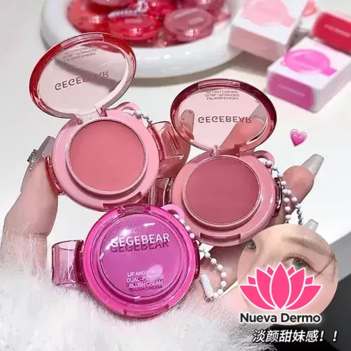 GEGE BEAR LIP&CHEEK DUAL-PURPOSE BLUSH CREAM GX2075