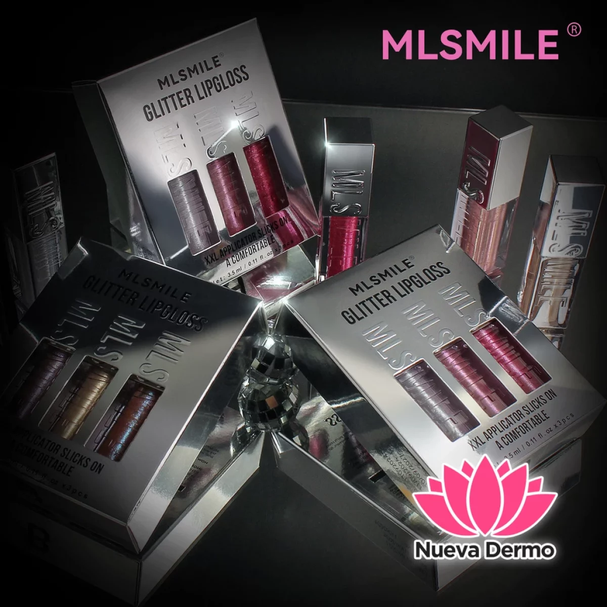 MLSMILE GLITTER LIPGLOSS 3PCS MG-10139/C48TC9 6976202171906