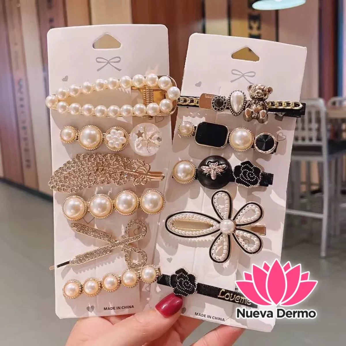 RISING BROCHE X5 NEGRO C/PERLA JZ-5956-188 6988801511885 (2MODELOS- SURTIDO)