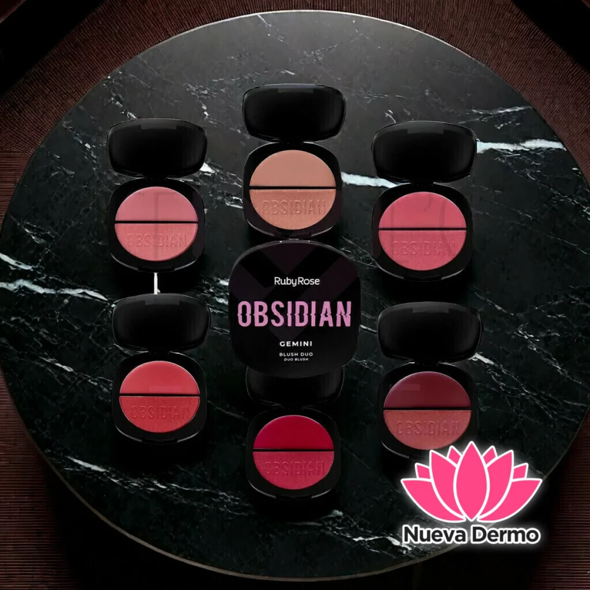 RUBYROSE OBSIDIAN GEMINI BLUSH DUO HB-1000