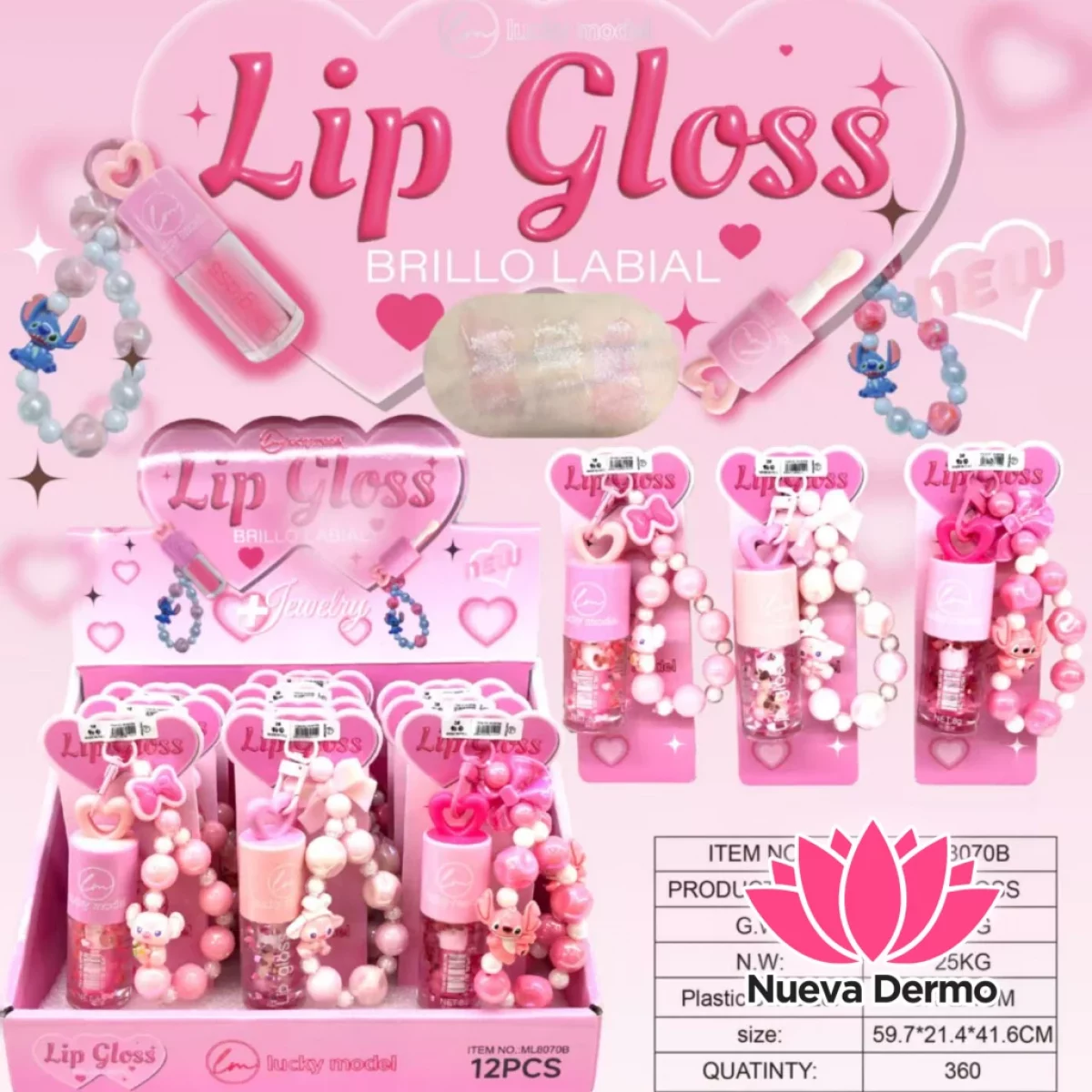 LUCKY MODEL LIP GLOSS BRILLO LABIAL MG-ML8070B 6937118821941
