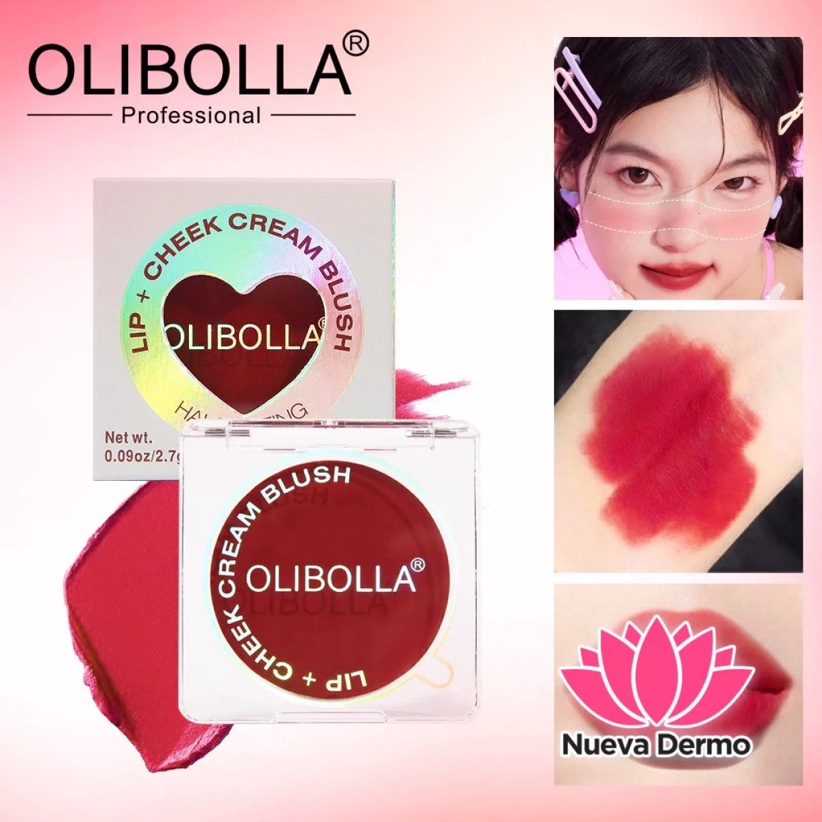 x6 pcs lip *cheek cream blush olibolla la-l186 6971822831865