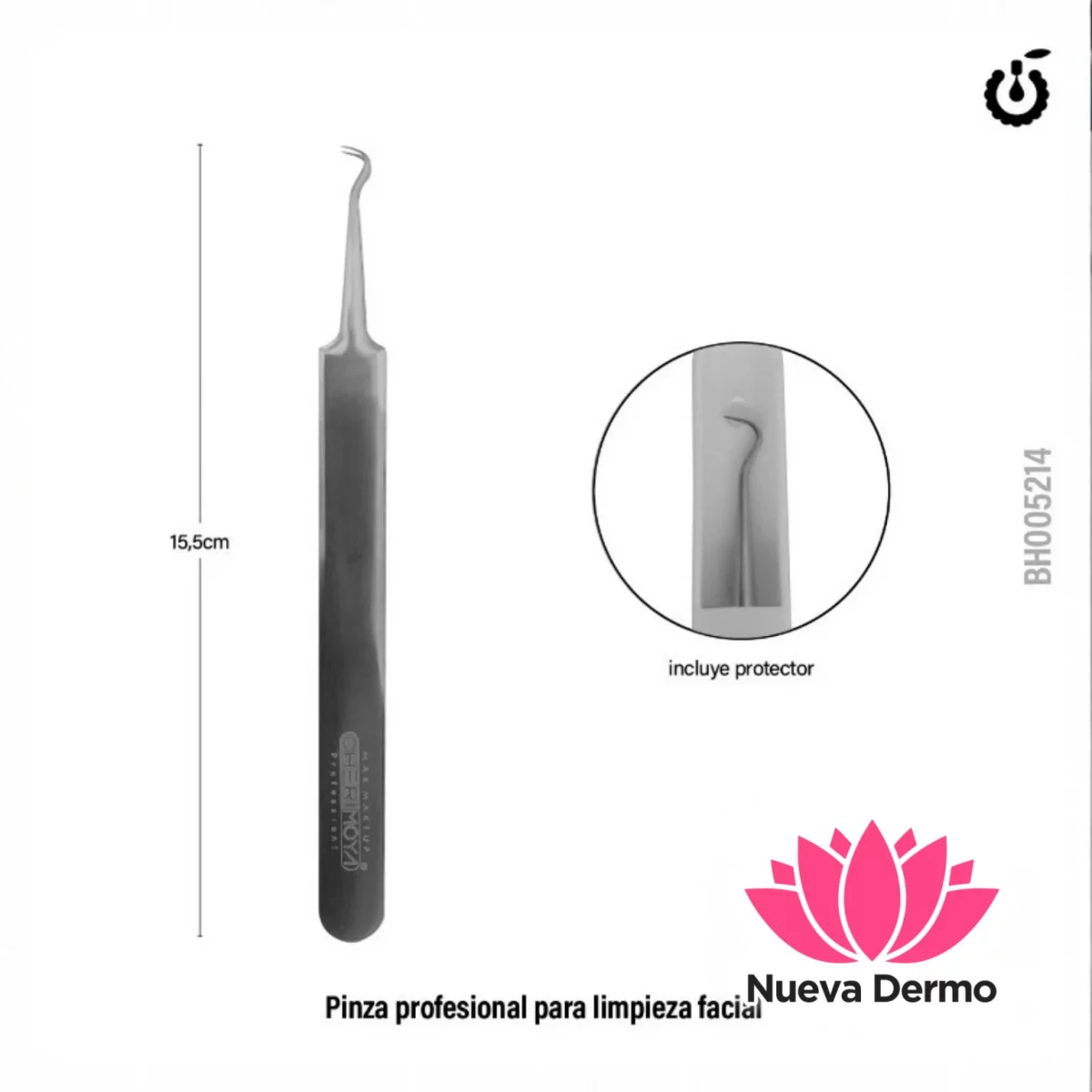 X6U | Pinza para Pestañas Acero Inoxidable Cherimoya 005214