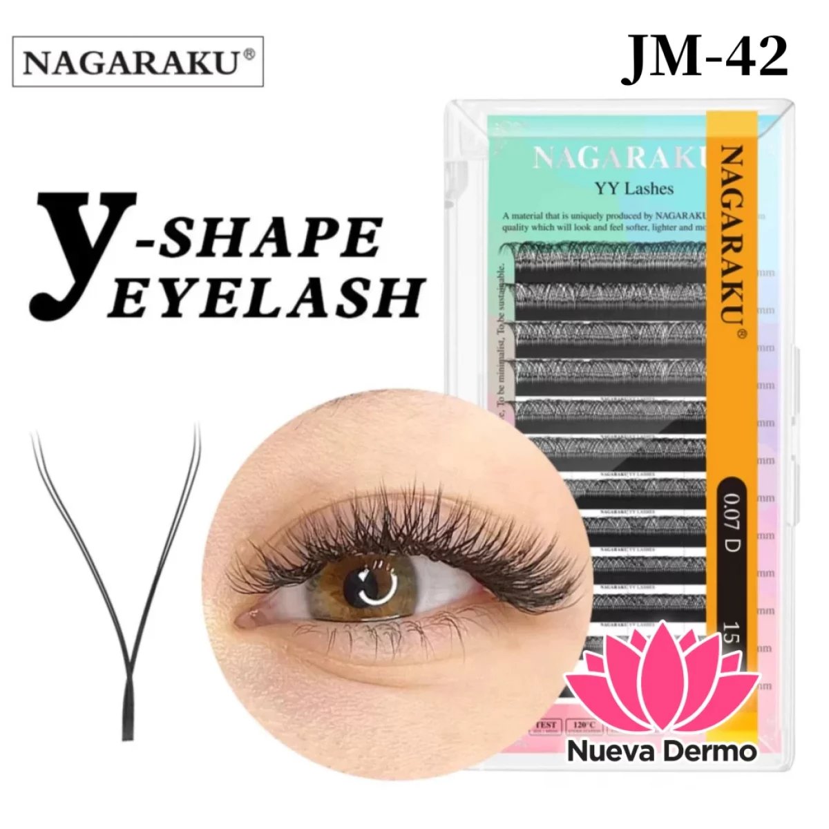 Yy Lashes 0.07D MIX 8-15MM Extensiones de Pestañas Tecnologicas 2D Nagaraku Cd: Jm-42