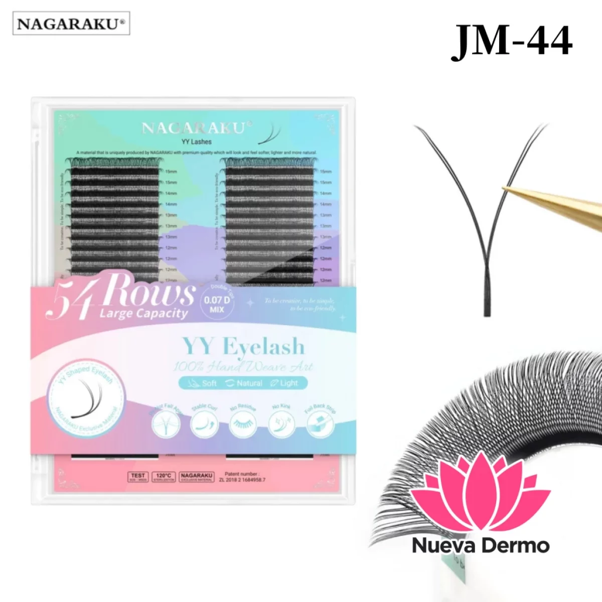 Nagaraku Pestañas Mix 0.07 D 7-15mm Extensiones Tecnologicas 2d