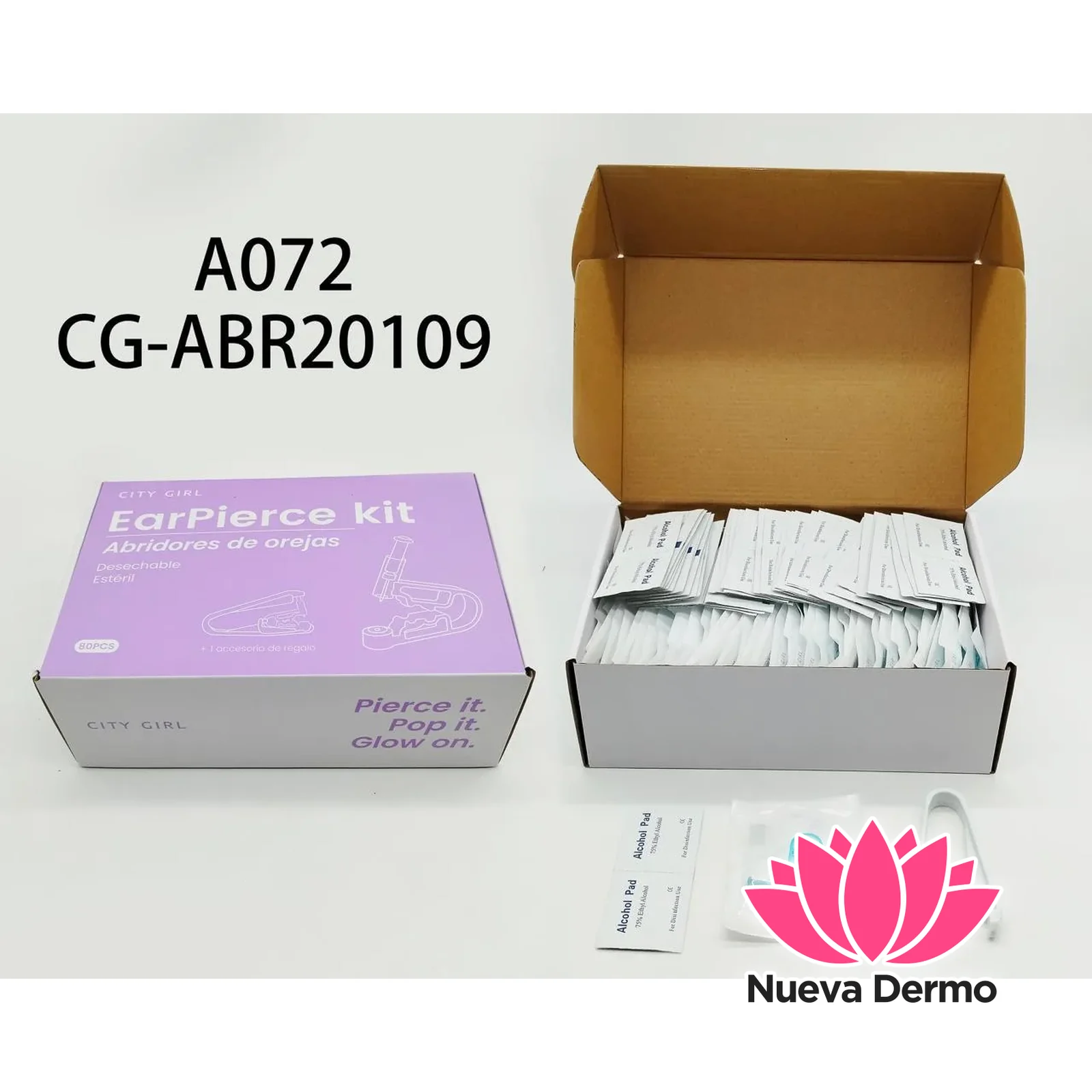 CAJA DE 80 ABRIDORES/PIERCING DE OREJAS