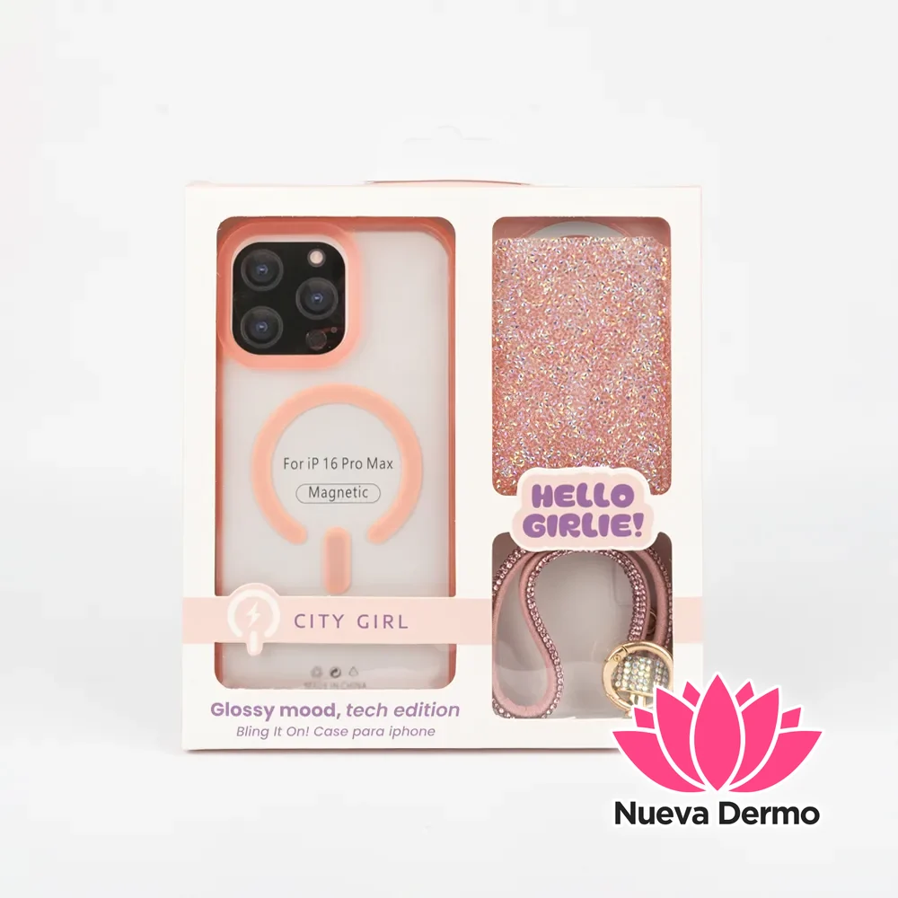KIT DE FUNDA + LLAVERO PARA IPHONE 16 PRO MAX