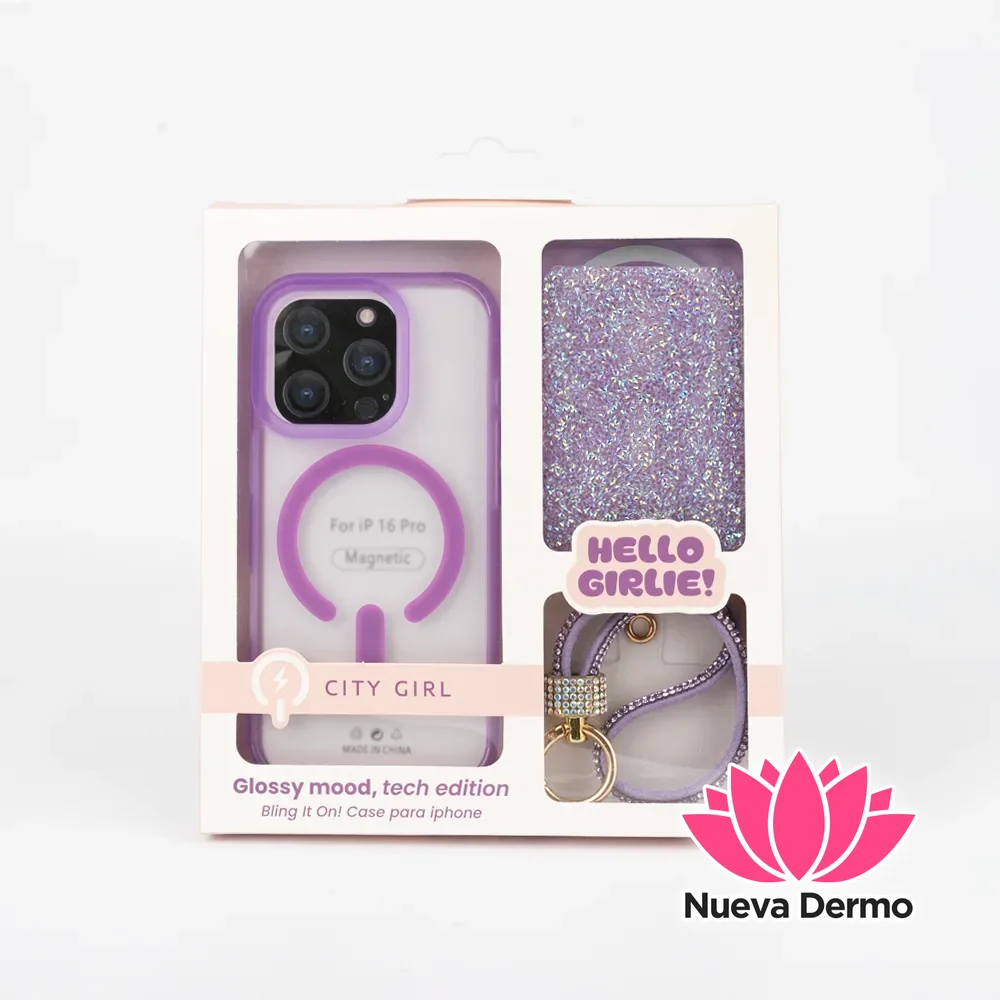 KIT DE FUNDA + LLAVERO PARA IPHONE 16 PRO