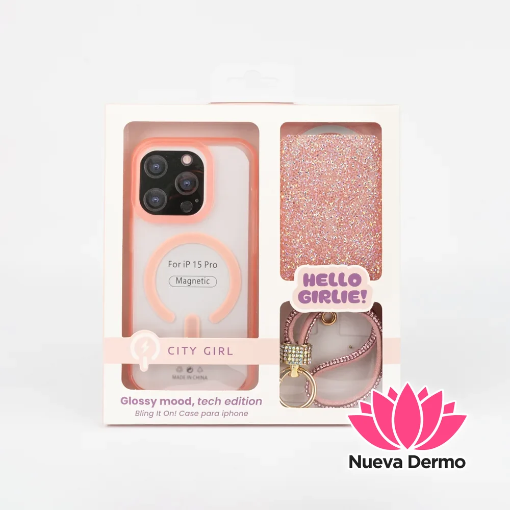 KIT DE FUNDA + LLAVERO PARA IPHONE 15 PRO