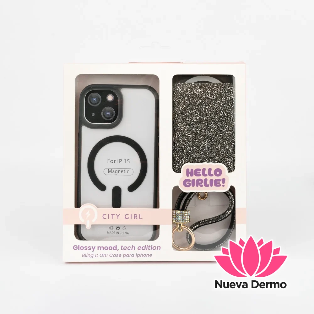 KIT DE FUNDA + LLAVERO PARA IPHONE 15