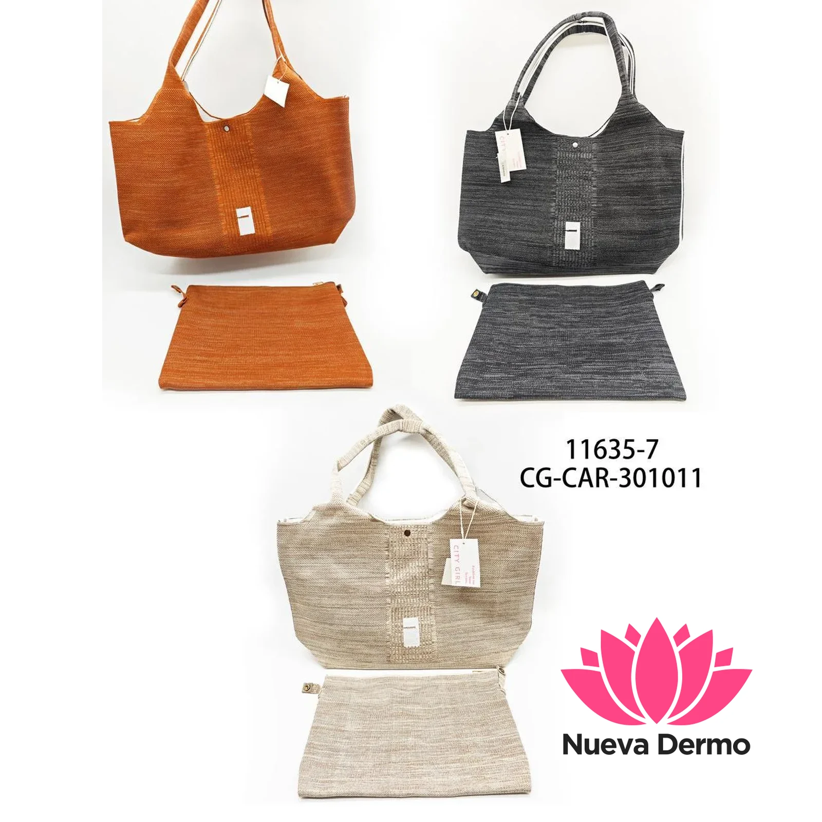 CARTERA DE TELA LISO CON NECESSER