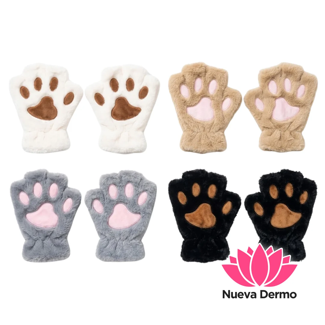 Guantes Mitones Soft Patita De Gato De Peluche Abrigado