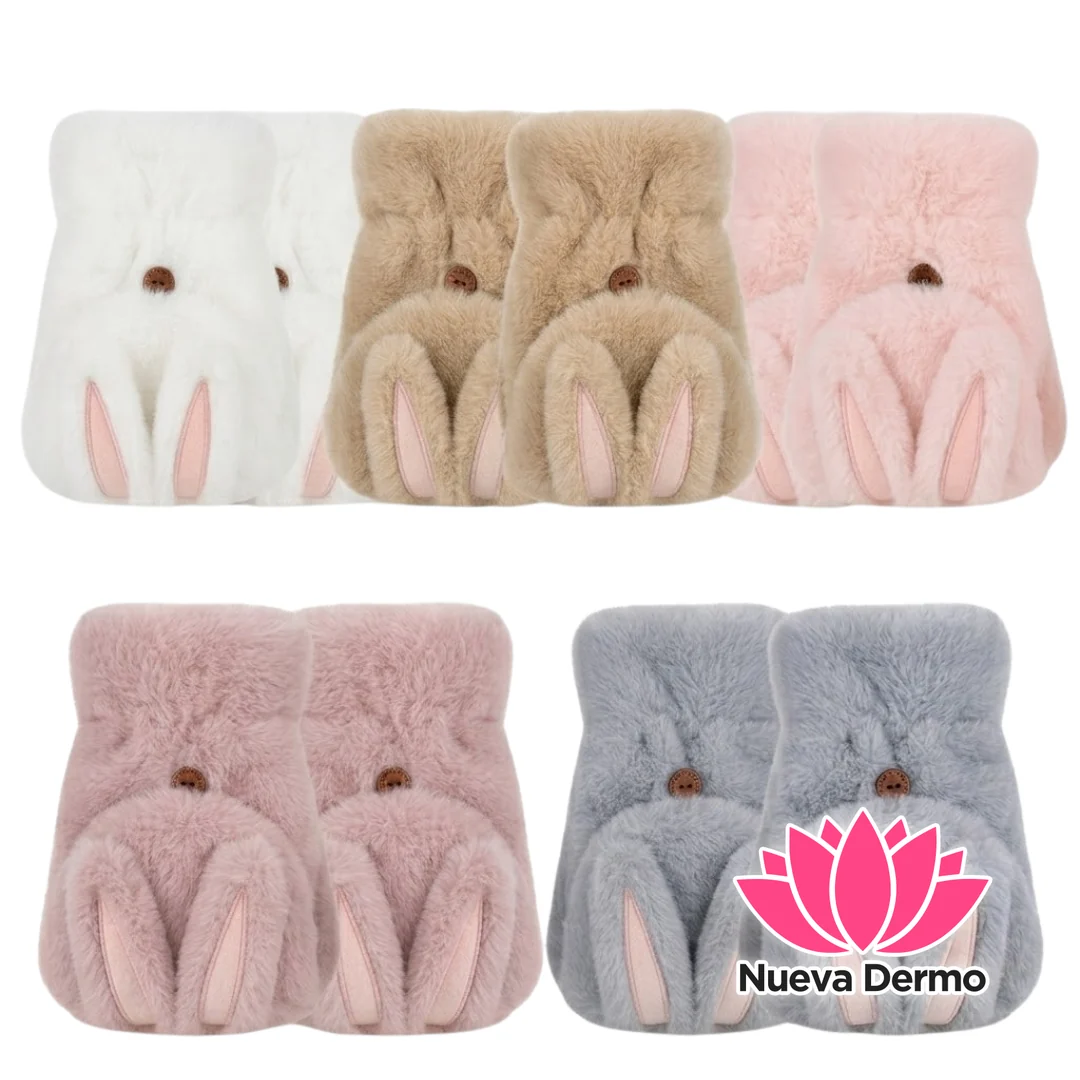 Guantes Mitones Soft Conejito De Peluche Abrigado
