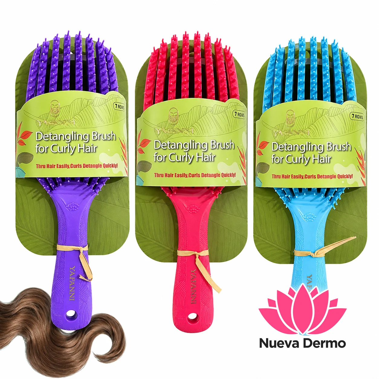 Cepillo Para Cabello Flexible Yafanni De Plastico Antifrizz