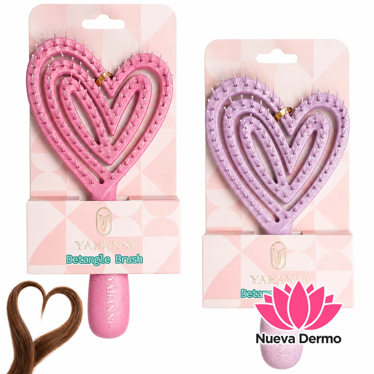 Mini Cepillo P/ Desenredar Cabello Antifrizz Corazon Yafanni