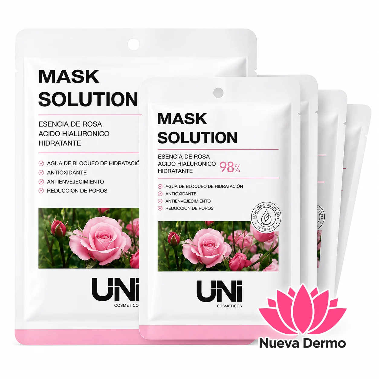 4 Mascarillas Faciales Hidratantes Exfoliante Antiedad Mask