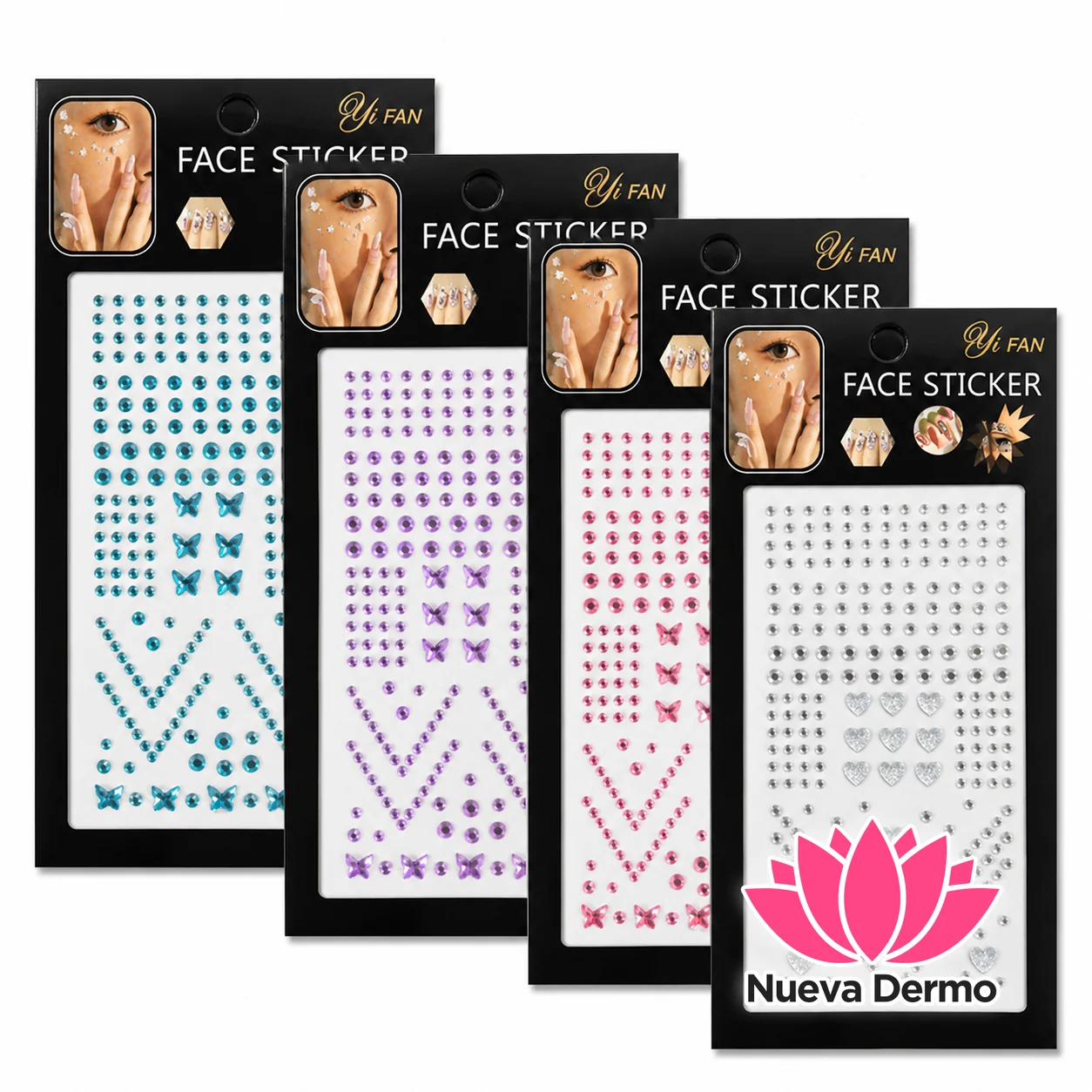 8 Planchas De Strass Gemas Autoadhesiva Multiusos Yafanni