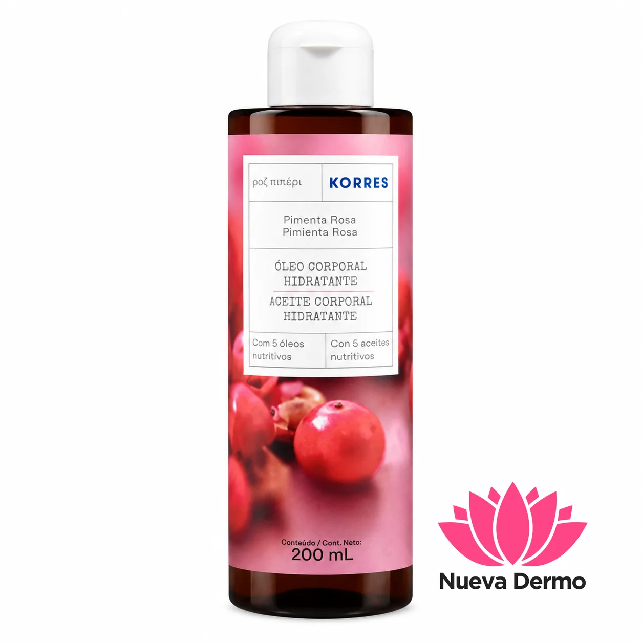 Aceite Corporal Hidratante Korres Pimenta Rosa 200ml