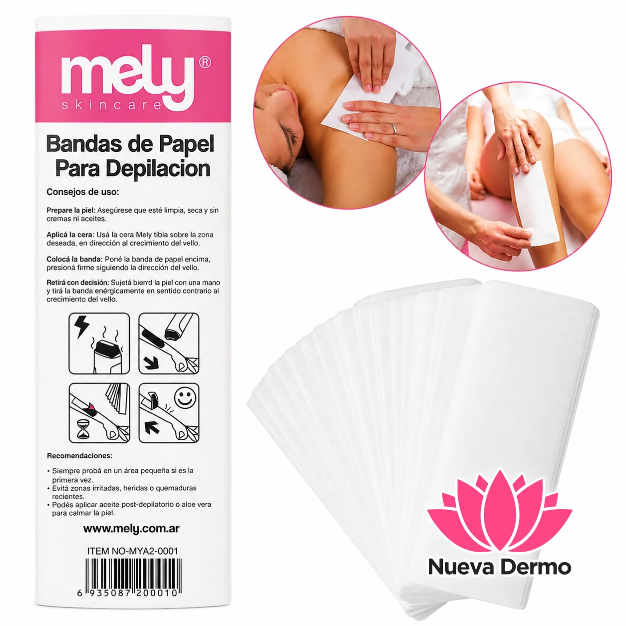 Bandas De Papel X100u Cera Depilación Descartable Profesional