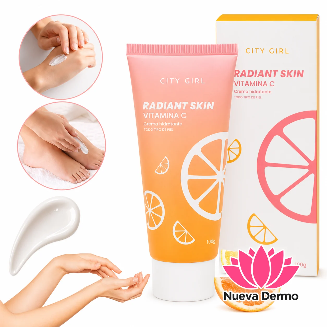 Crema Hidratante Para Manos Y Pies Radiant Skin City Girl