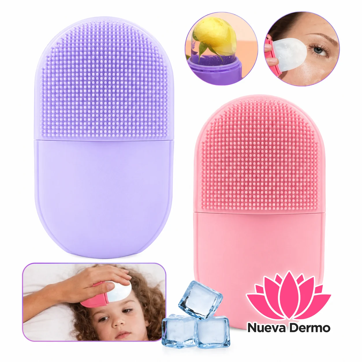 Cubo De Hielo Rodillo Masajeador Crioterapia Facial Corporal