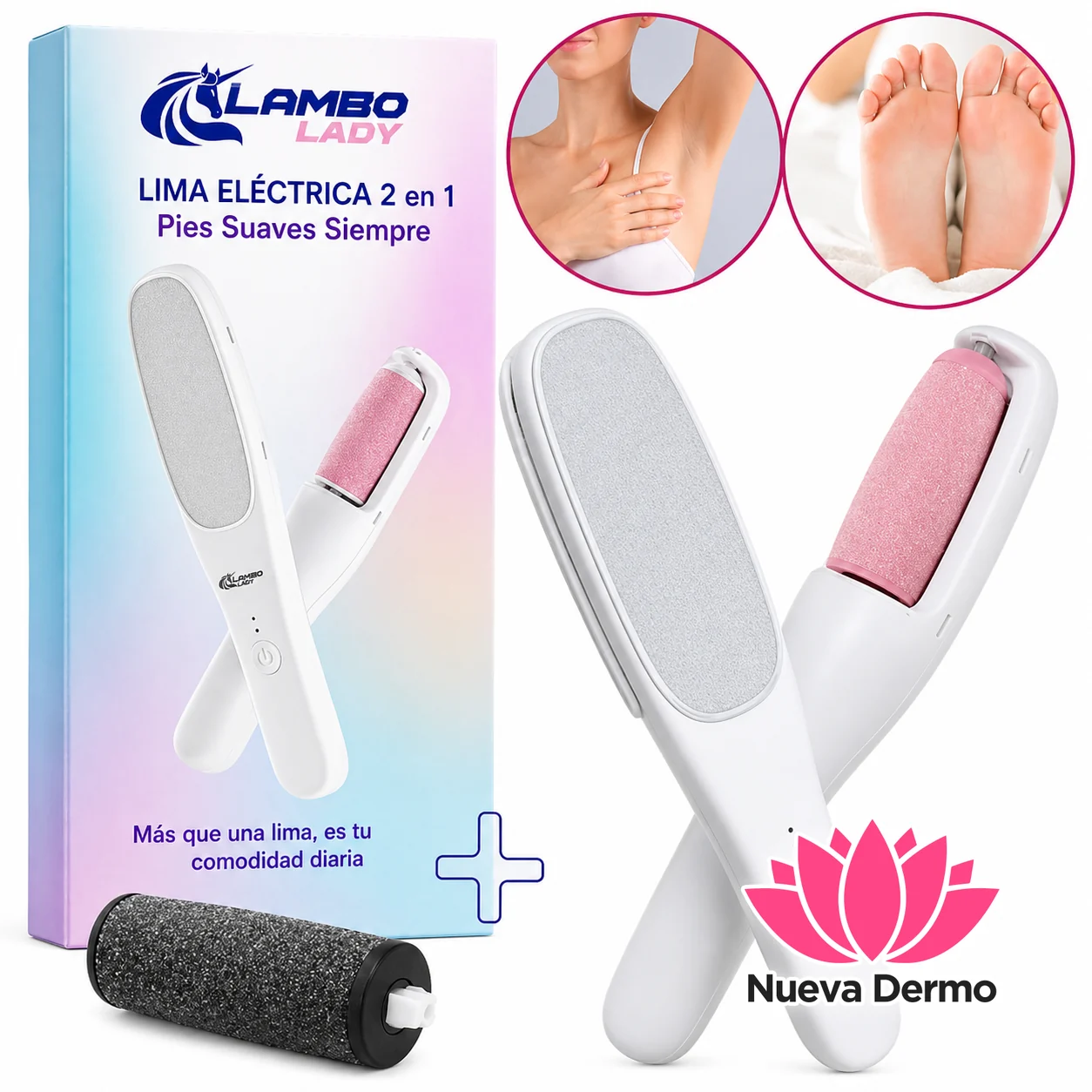 Depiladora Magica Y Exfoliador De Pies 2 en 1 Electrica