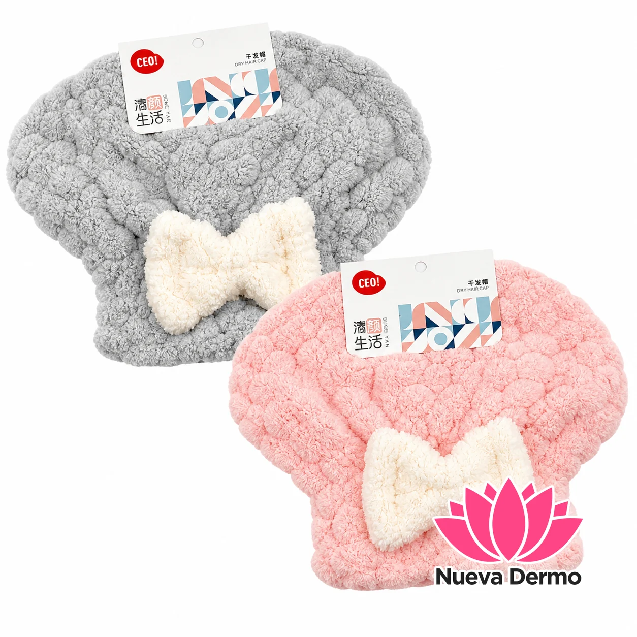 Gorro Toalla Turbante Microfibra Moño Secar Pelo Seca Rápido