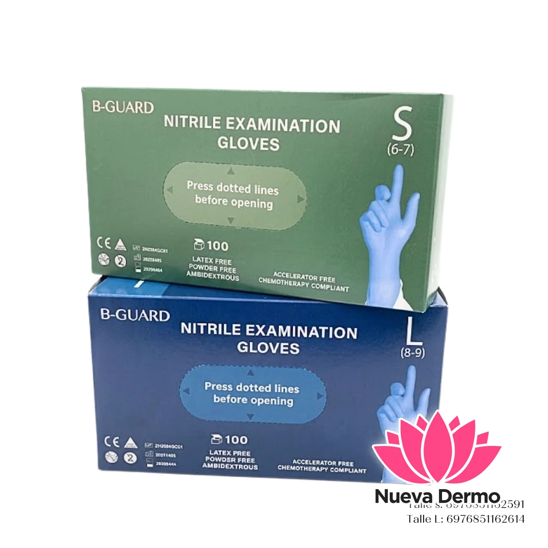 Guantes Para Examinacion De Nitrilo Celestes X100 B-guard L
