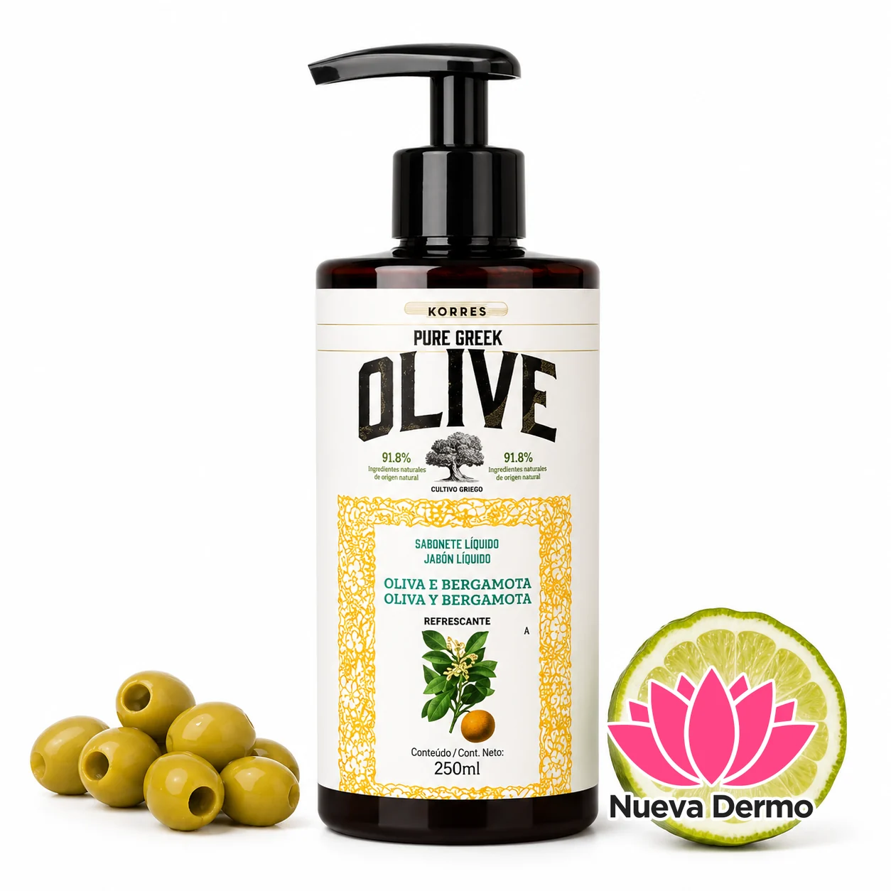 Jabón Líquido Oliva Bergamota Korres 250 ml
