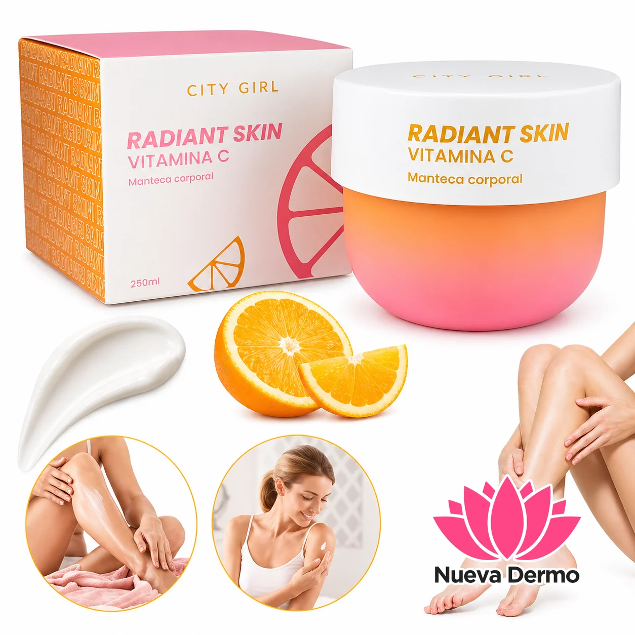 Manteca Corporal Hidratante De Vitamina C 250ml City Girl