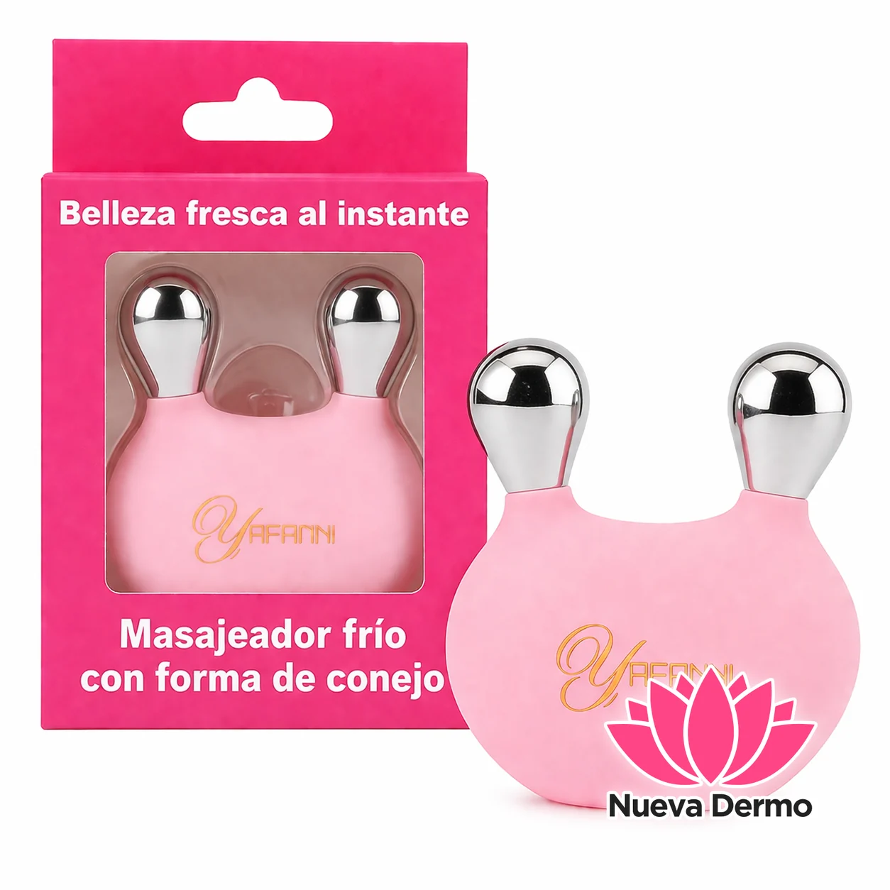 Masajeador De Acero Inoxidable Forma Conejo P/rostro