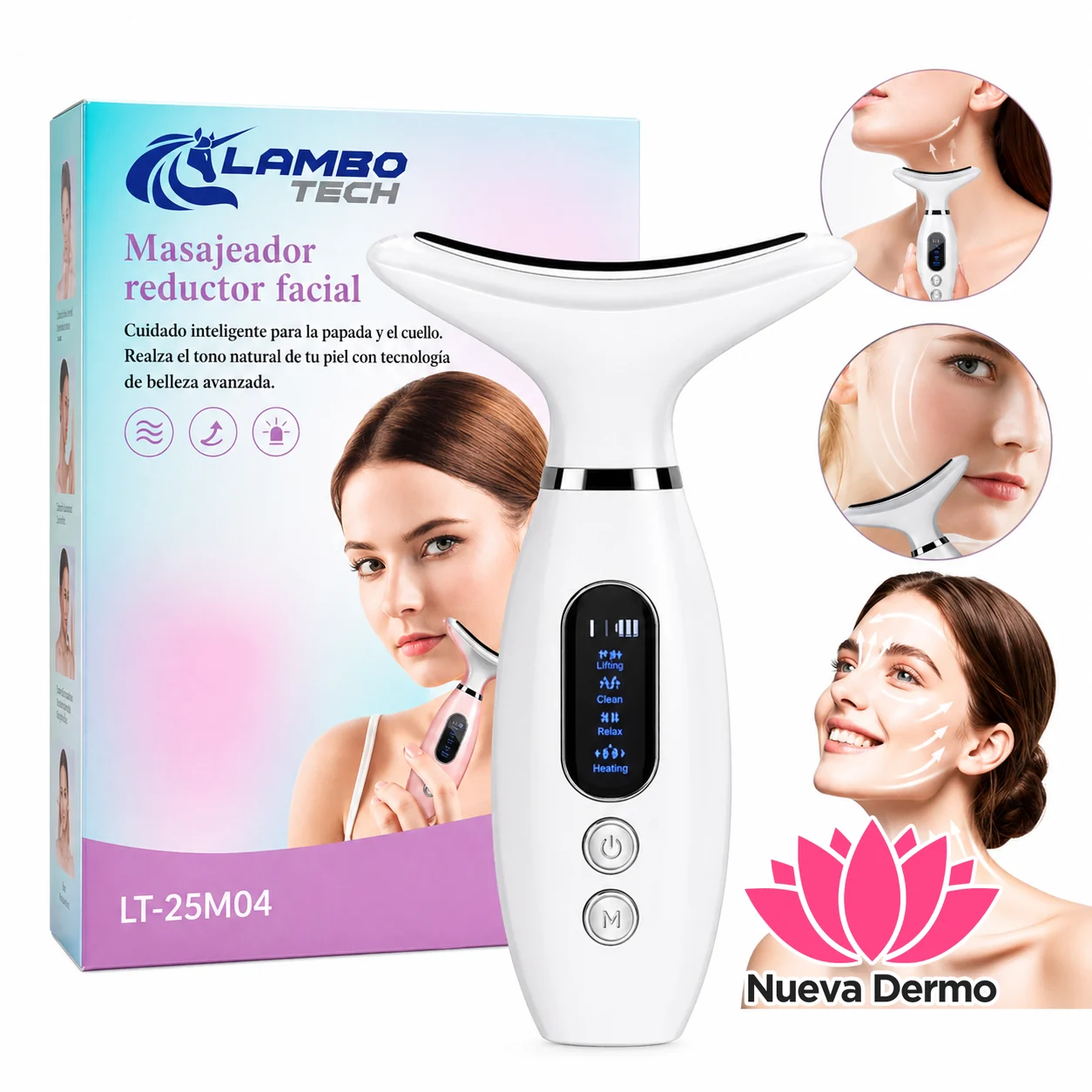 Masajeador Delfin Fototerapia 3 Led Antiarruga Cuello Facial 2