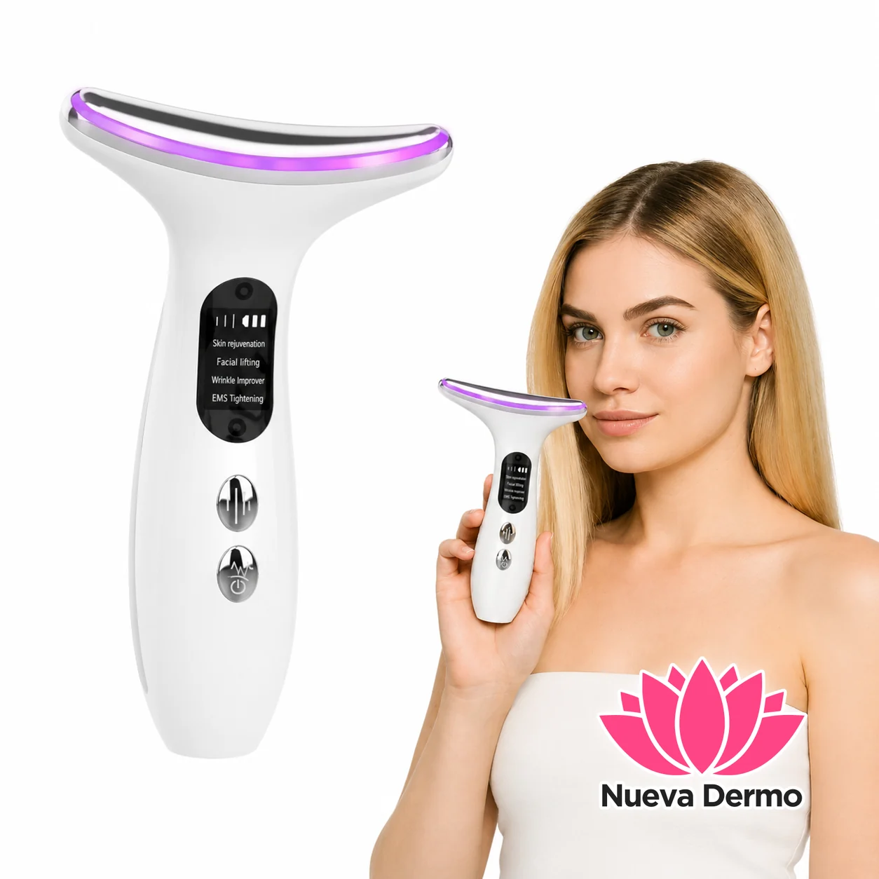 Masajeador Delfin Fototerapia 3Led Antiarruga Cuello Facial 2