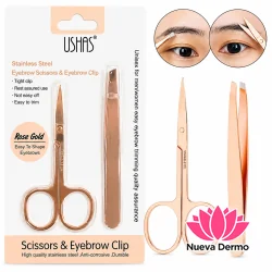 Set Depilacion Pincita + Tijera Para Cejas De Acero Ushas