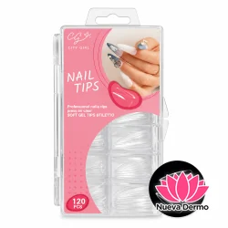 Tips Stiletto Sistema Gel Caja X100pcs Ultra Fino Uñas