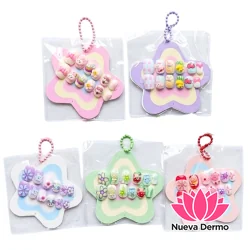 Uñas Postizas Cuadrada P/Manos 12pcs C/ Pegamento Mujer